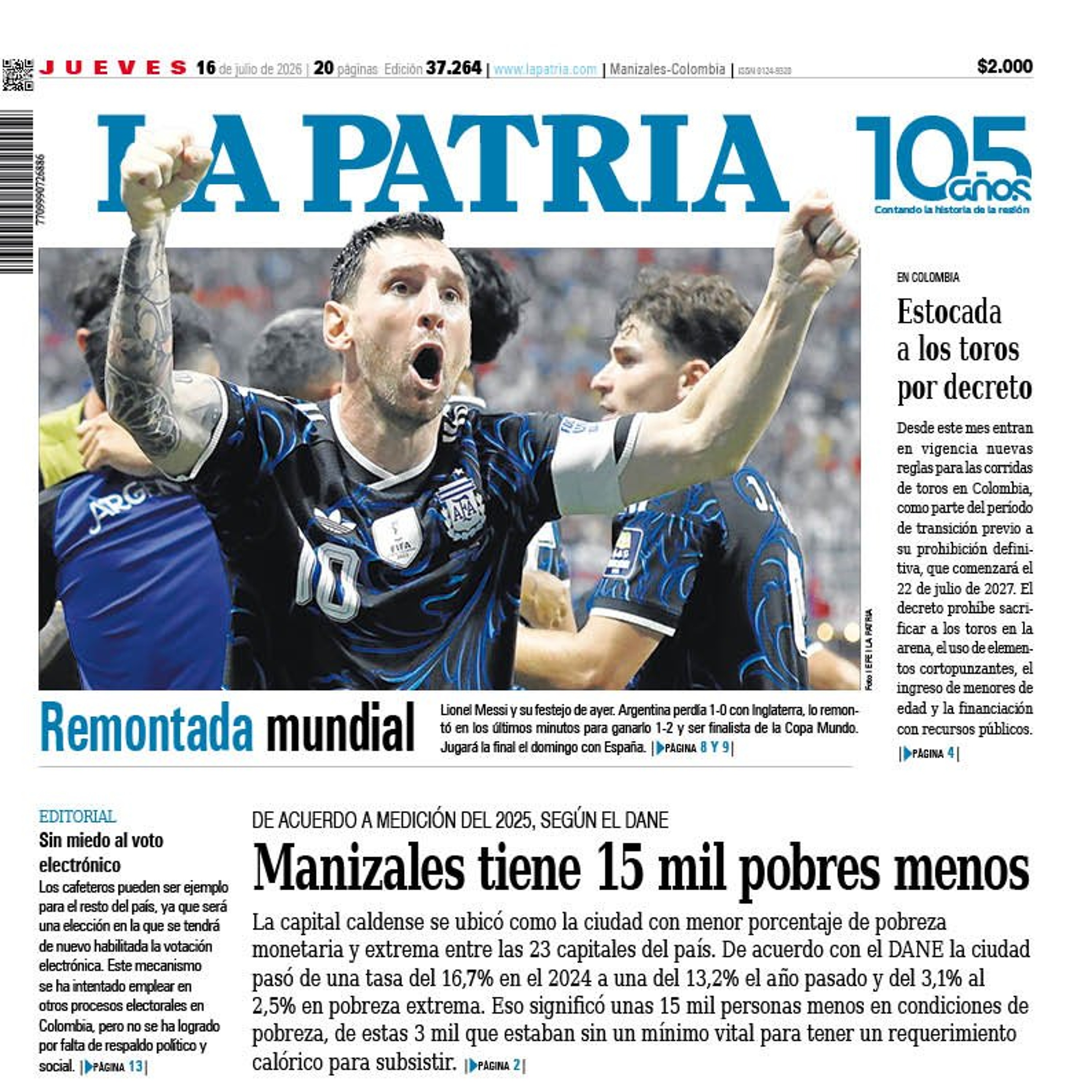 1. Titulares del informativo de la mañana - 16 de julio