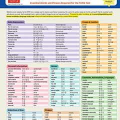 ( AOO ) Korean Vocabulary Language Study Card: Essential Words and Phrases Required for the TOPIK Te