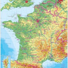 Frankreich physisch - Wandkarte / Poster  Full pdf