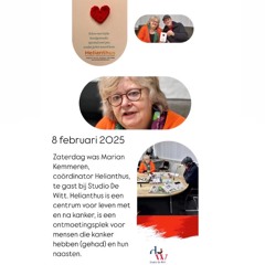 Het gesprek over Helianthus, ontmoetingsplek voor mensen die kanker hebben(gehad) en hun naasten.