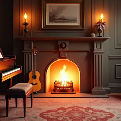 Calm Tunes By The Fireplace