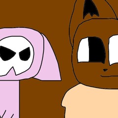 pink Slimepup and eevee have a little Conversation (eevee roasts pink Slimepup)