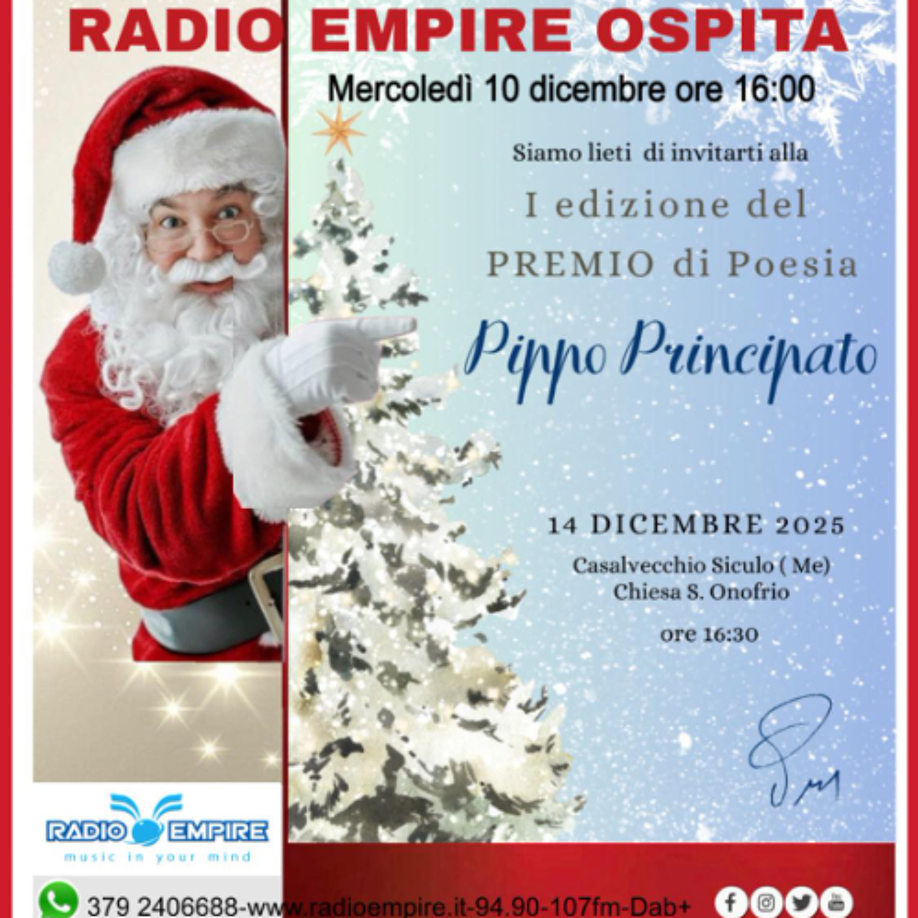 Radio Empire ospita del 10 Dicembre 2025  I Edizione Premio di Poesia Pippo Principato episode artwork