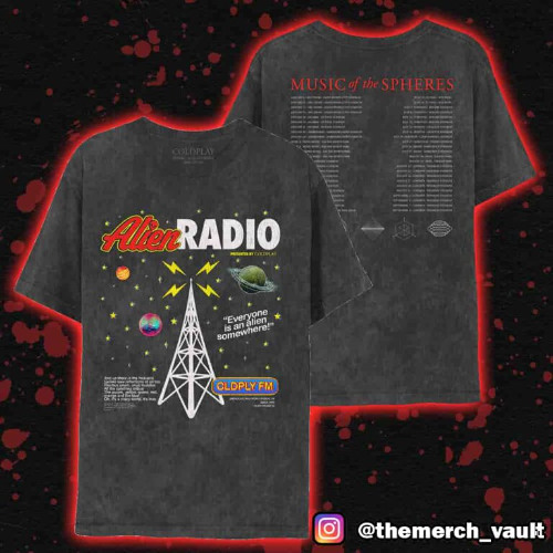 Coldplay Alien Radio Tシャツ Mサイズ Coldplay Alien Radio Music of the Spheres Band T-Shirt | eBay