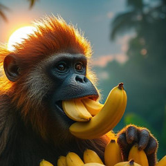 Lanky Kong eats his last banana