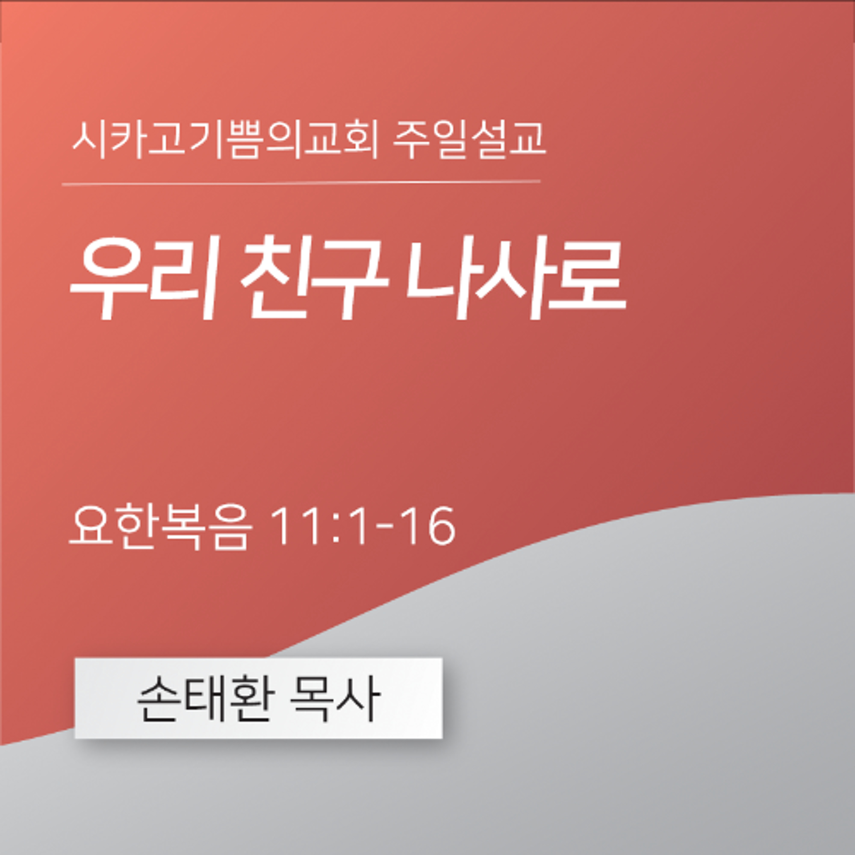 우리 친구 나사로 | 손태환 목사 | 시카고 기쁨의 교회 - 20260308 episode artwork