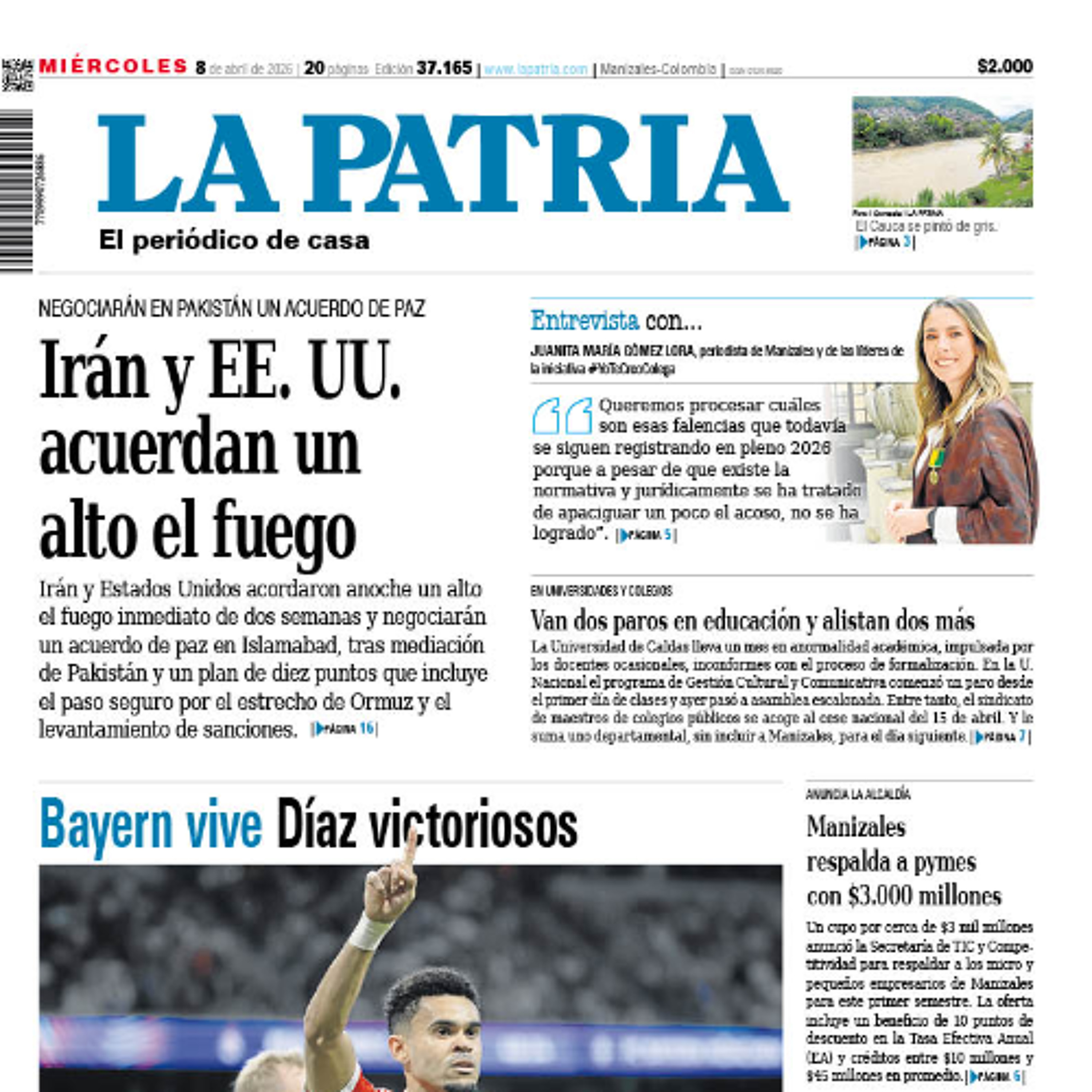1. Titulares del informativo de la mañana - 8 de abril