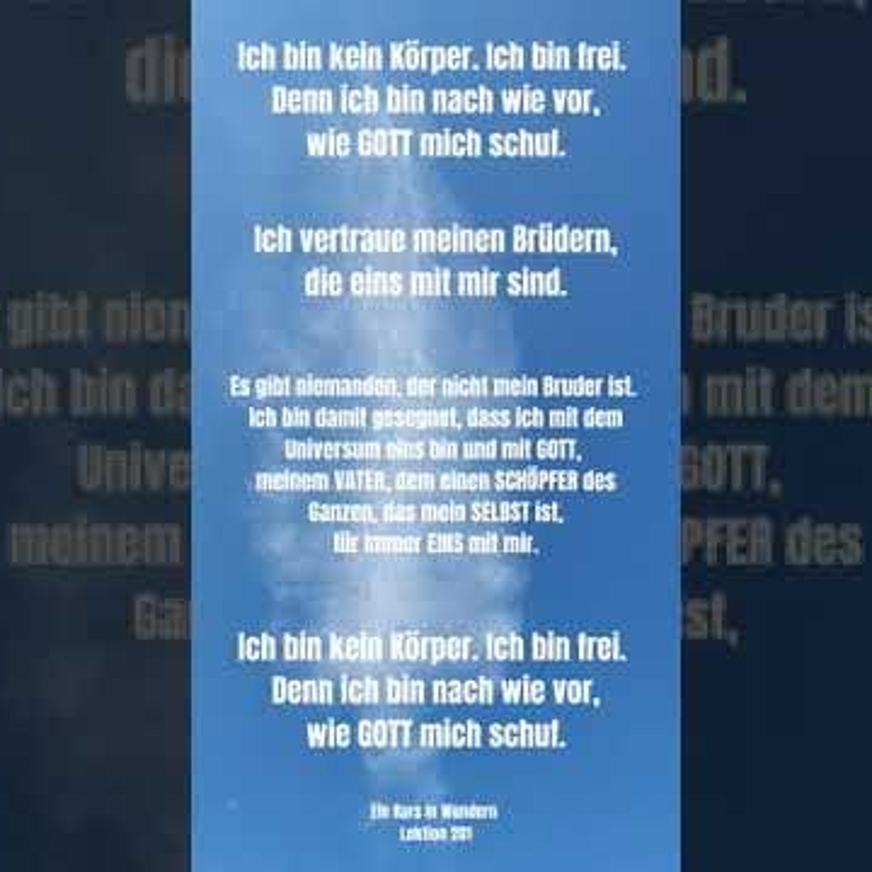 LEKTION 201 Wiederholung der Lektionen 181 Ein Kurs in Wundern Lesung 2024 Simone Fugger