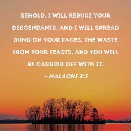Dung on your face! Malachi 2 v1-9