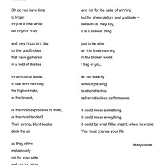143 Invitation by Mary Oliver