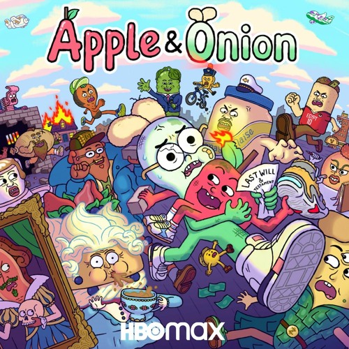 Cartoon apple and onion