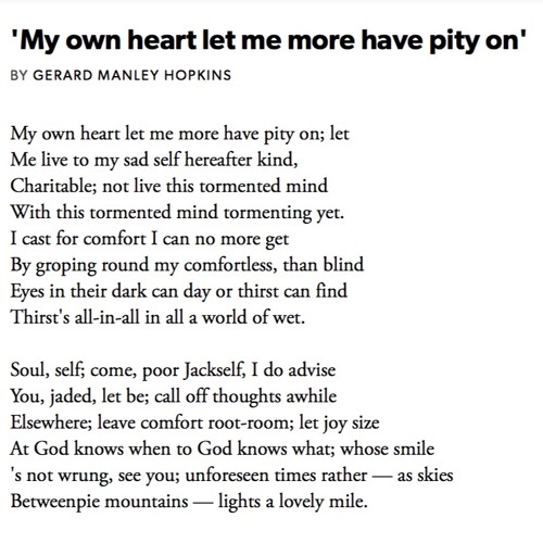 177 My Own Heart Let Me More Have Pity On by Gerard Manley Hopkins