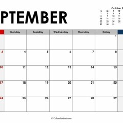 Get The Best And Free September Calendars At Calendarkart