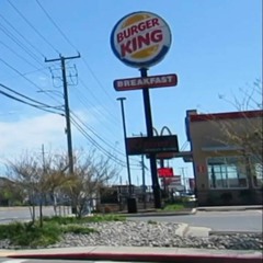 i walk to burger king then i walk back home from burger king.