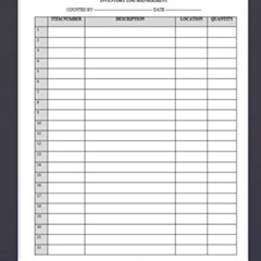 GET KINDLE 📦 INVENTORY LOG MANAGEMENT: 125 pages: Size = 8.5 x 11 inches non-perfora