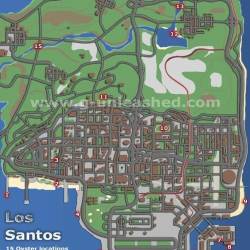 oyster location map gta san andreas