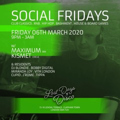 Social Fridays 6th March 2020 Rnb Warm Up - DJ Blondie