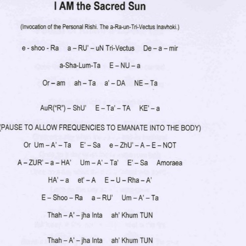 5 - I AM The Sacred Sun (Invocation Of The Personal Rishi)