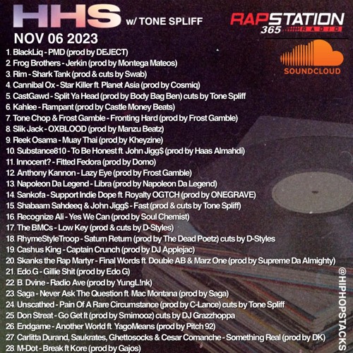Hip Hop Stacks with Tone Spliff - 11/06/23
