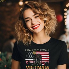 I Walked The Walk Vietnam Veterans American Flag 237 Unisex T Shirt