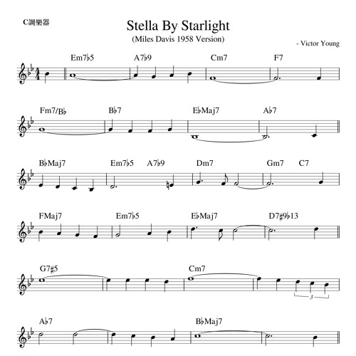 Stella By Starlight (Miles Davis' 1958 Version) BPM=100
