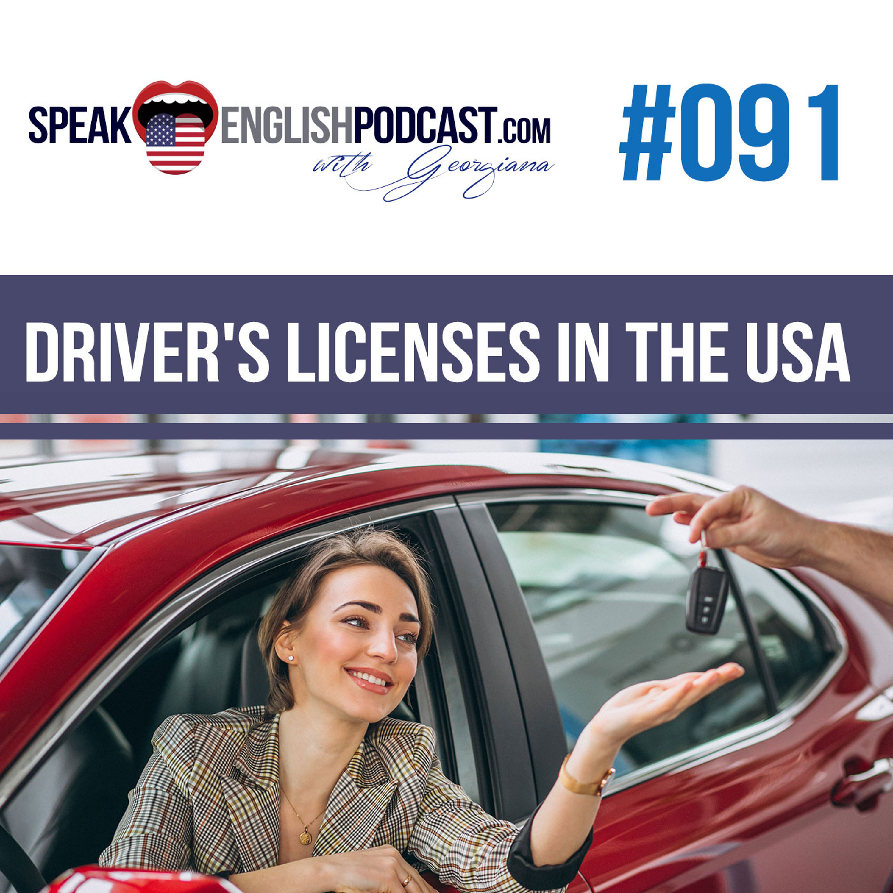 #091 Getting a Driving License in the USA - ESL episode artwork