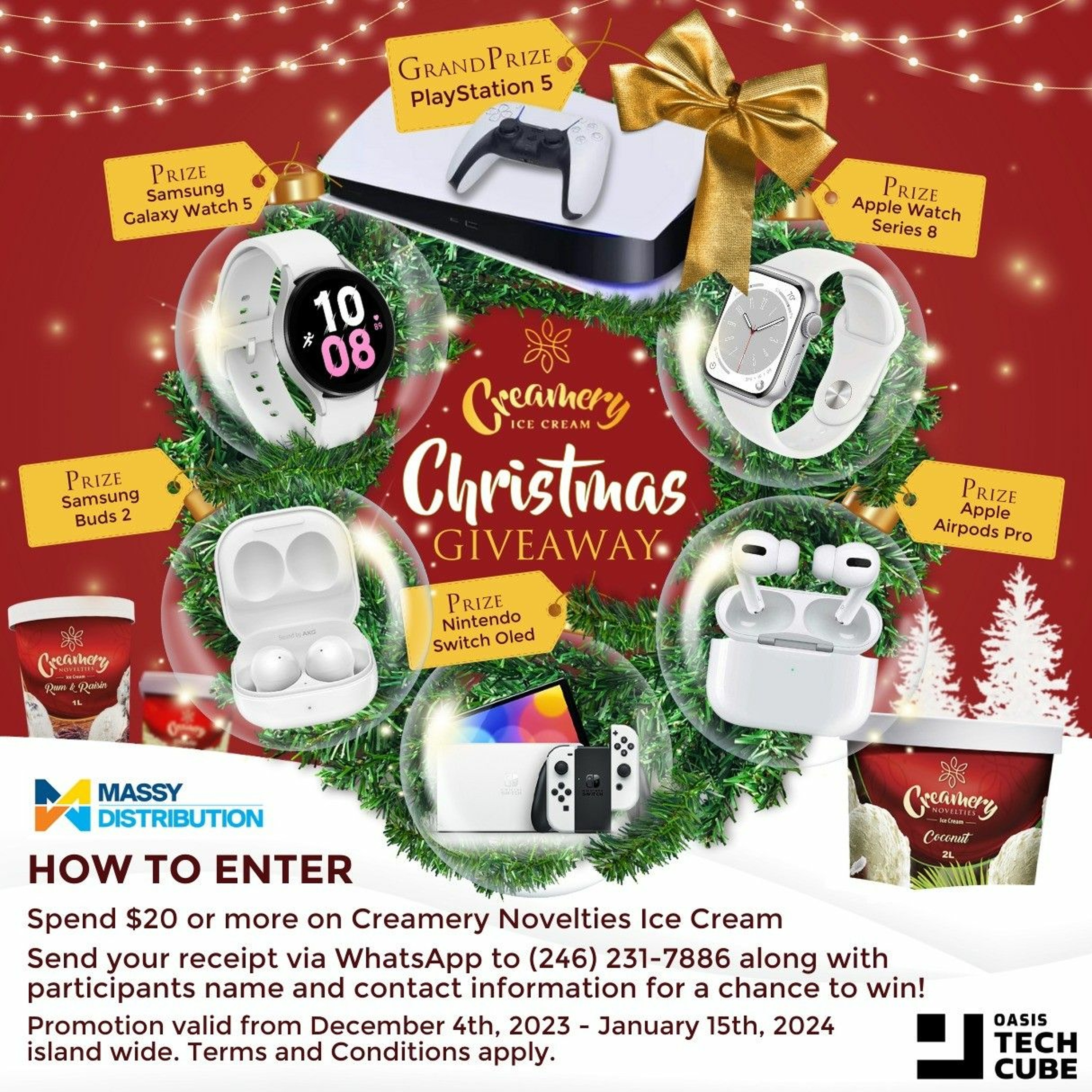 Creamery Ice Cream Christmas Giveaway Promo Mix