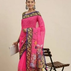 Buy Traditional Wear Pink Printed Designer Cotton