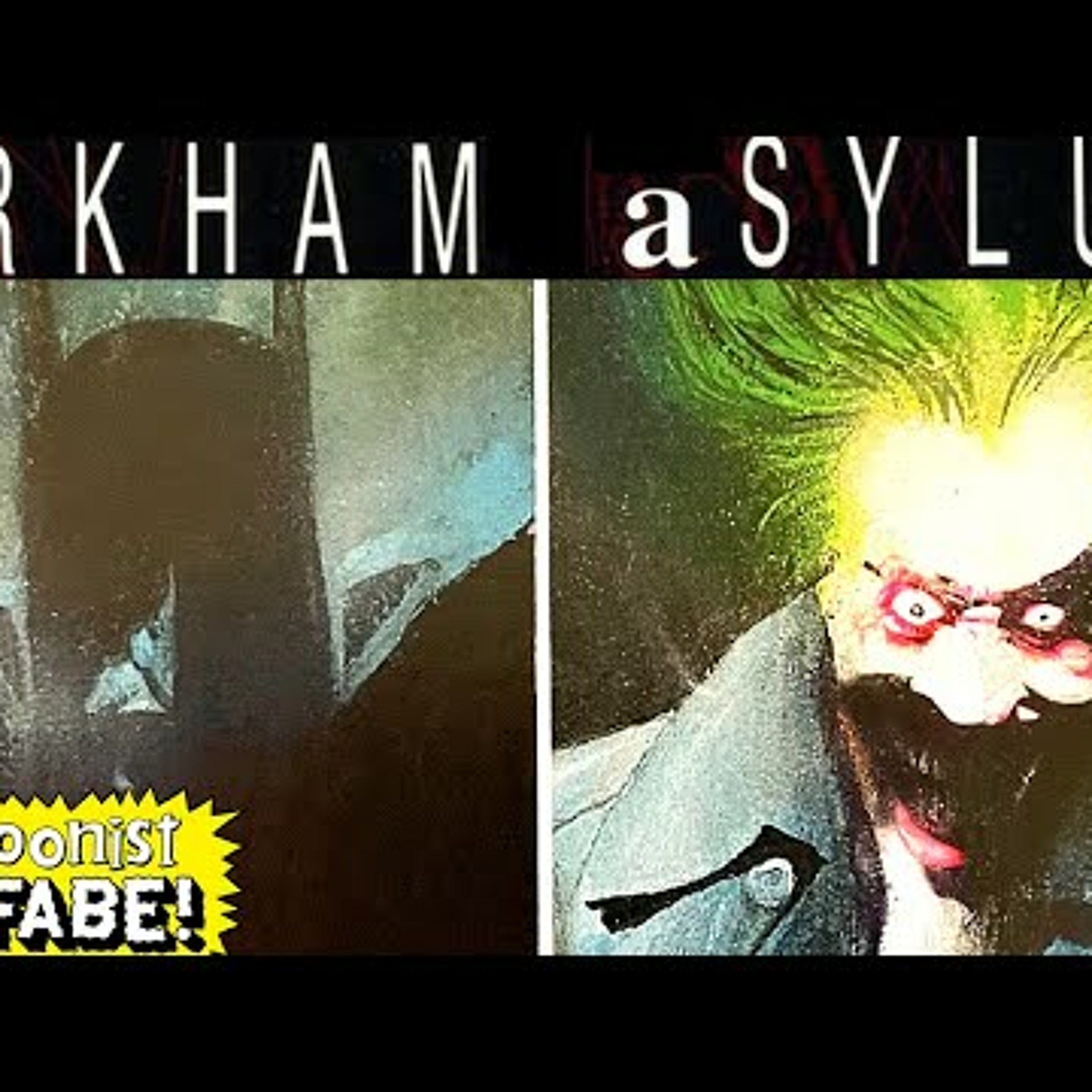 DC Comics' All Time Best-Selling Graphic Novel! Batman ARKHAM ASYLUM by Grant Morrison + Dave McKean episode artwork