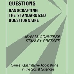 Get PDF Survey Questions: Handcrafting the Standardized Questionnaire (Quantitative Applications in