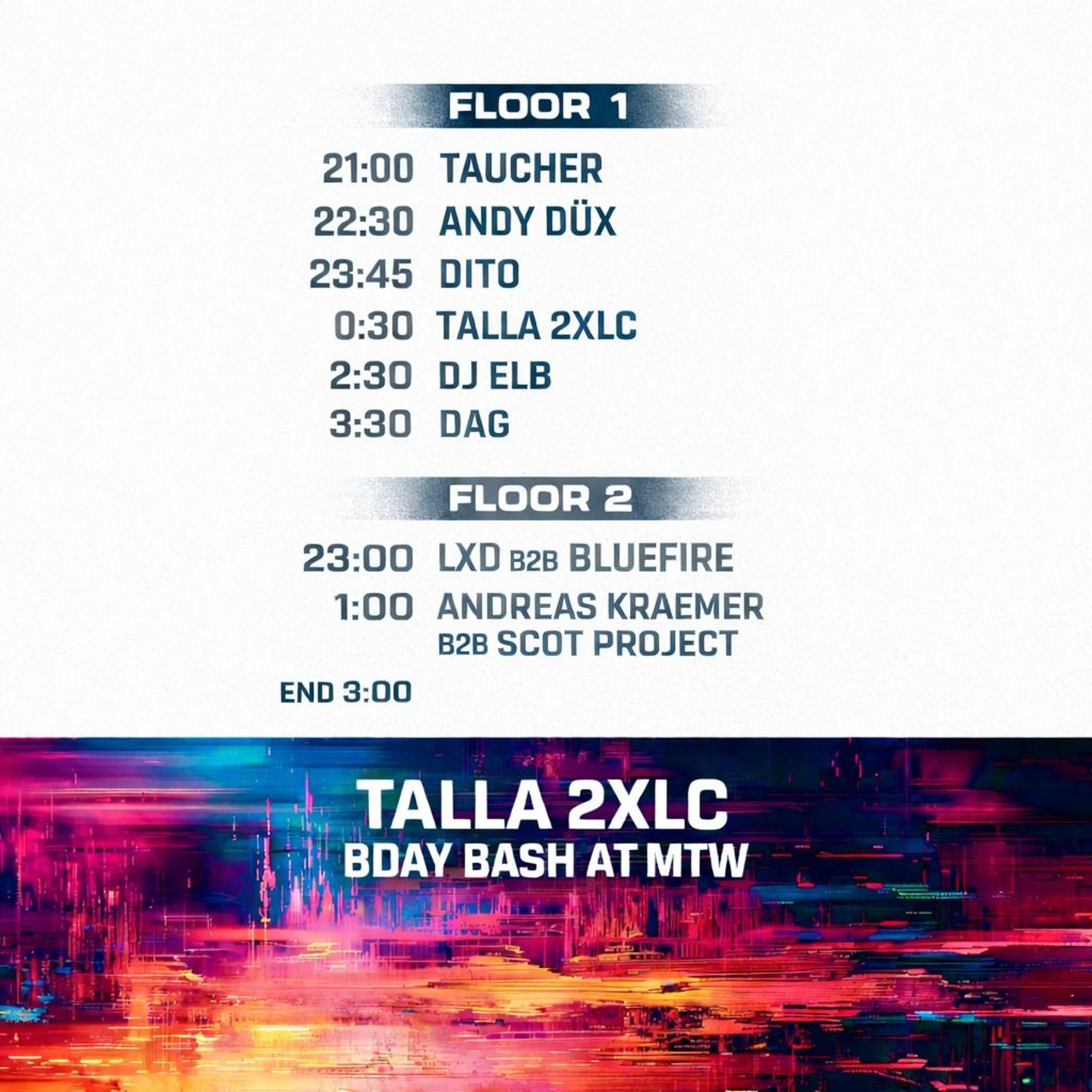 DITO live @TALLA 2XLC BDAY BASH – 14.03.2026 | MTW Offenbach, Germany