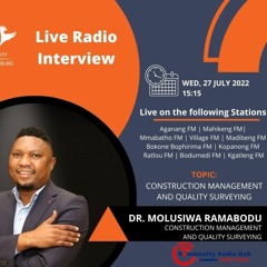 Dr M.Ramabodu  UJ  Construction Management