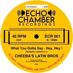 CHEEBA’S LATIN BROS - “What You Gotta Say - Hey, Hey! - Boogaloo Lesson 1” (ECR001)