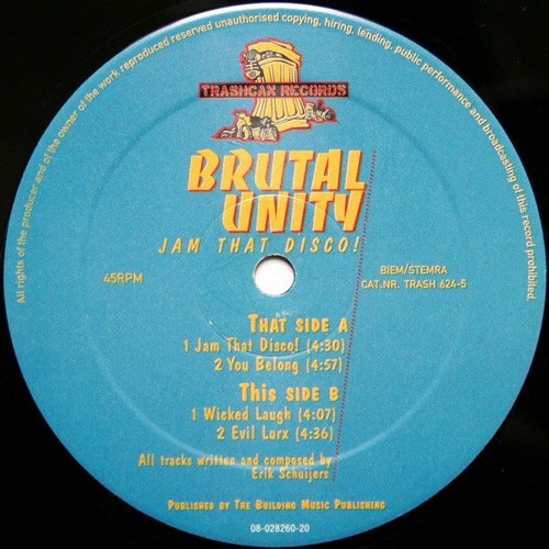 Stream Wabski | Listen to Brutal Unity ‎– Jam That Disco! / Trashcan Records  ‎– TRASH 624-5 playlist online for free on SoundCloud