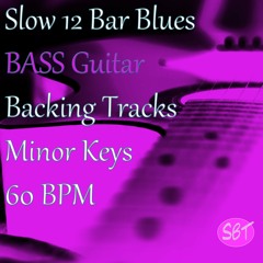 Slow 12 Bar Blues Bass Guitar Backing Track in A Minor 60 BPM