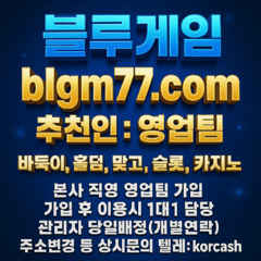 추천인영업팀, 블루바둑이, 블루게임, 블루홀덤, 블루슬롯, 캐시홀덤