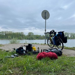 Rhine river flowing at campground