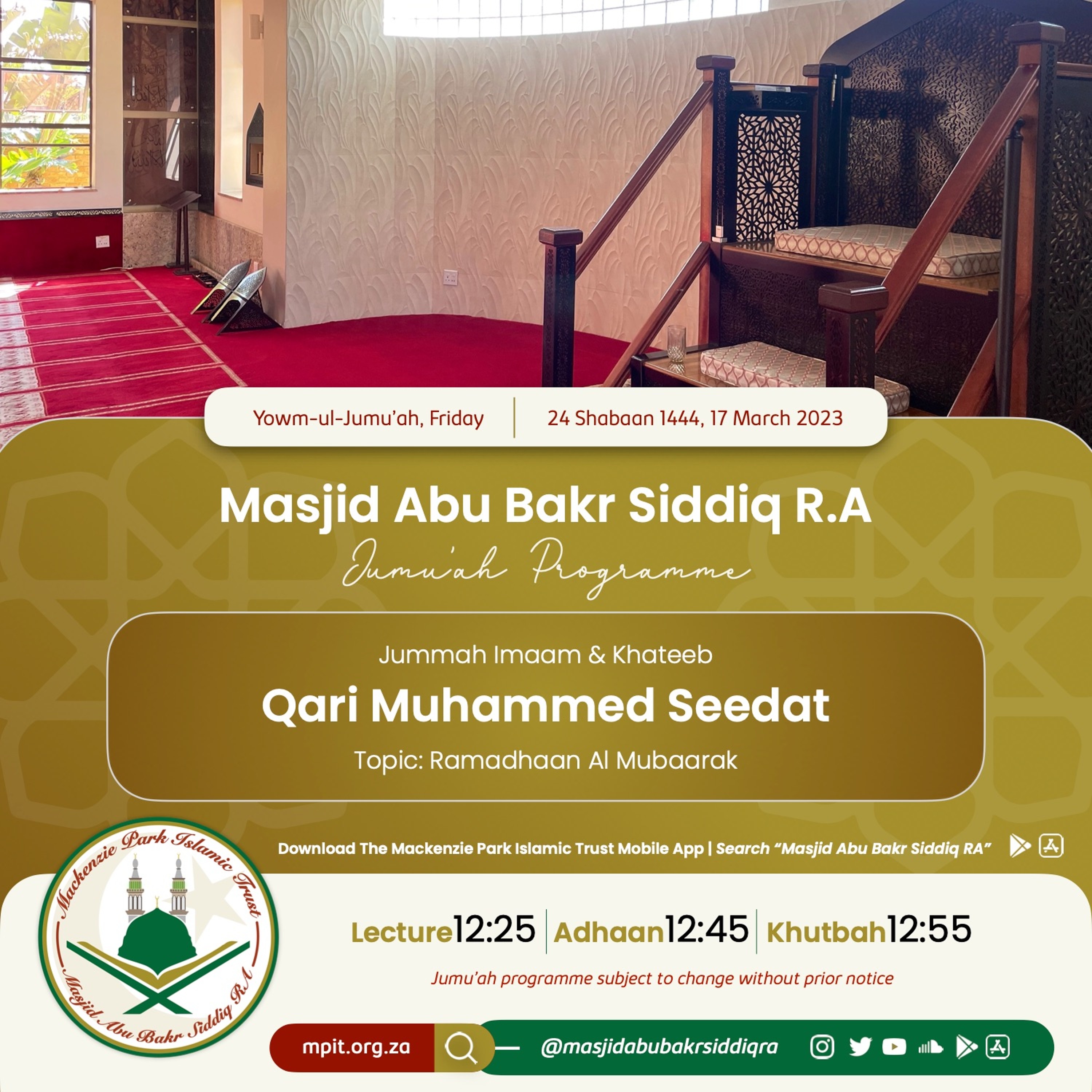 Ramadhan Al Mubarak | Jummah Lecture episode artwork