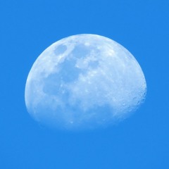Pale Moon In A Very Blue Sky