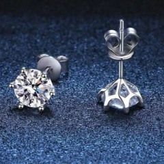 Sterling Silver Six - Claw Ear Studs