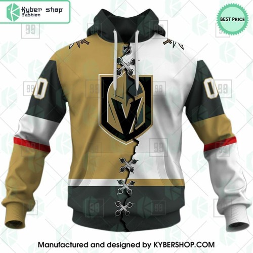 Vegas Golden Knights Mix Home and Away Jersey CUSTOM Hoodie