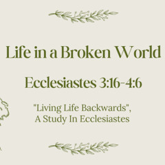 Life In A Broken World - Ecclesiastes 3:16 - 4:6,   November 30 2025