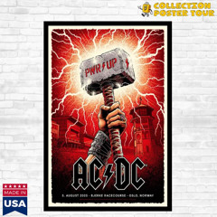 AC DC 5 August 2025 Bjerke Travbane Oslo, Norway Tour Poster