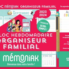 Télécharger le PDF Le Bloc hebdomadaire organiseur familial Mémoniak, calendrier sept. 2023 - août 2024  - k2oC1oMuvY