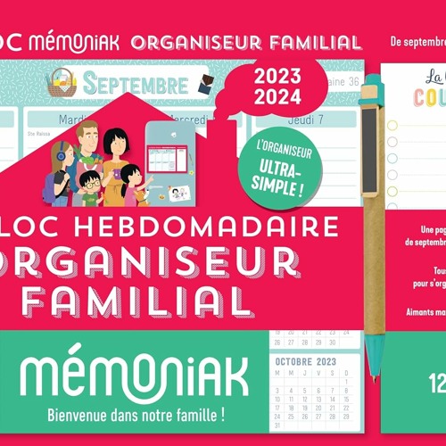 Télécharger Le Bloc hebdomadaire organiseur familial Mémoniak, calendrier sept. 2023 - août 2024  lire un livre en ligne PDF EPUB KINDLE - VkBhrwz4Vr