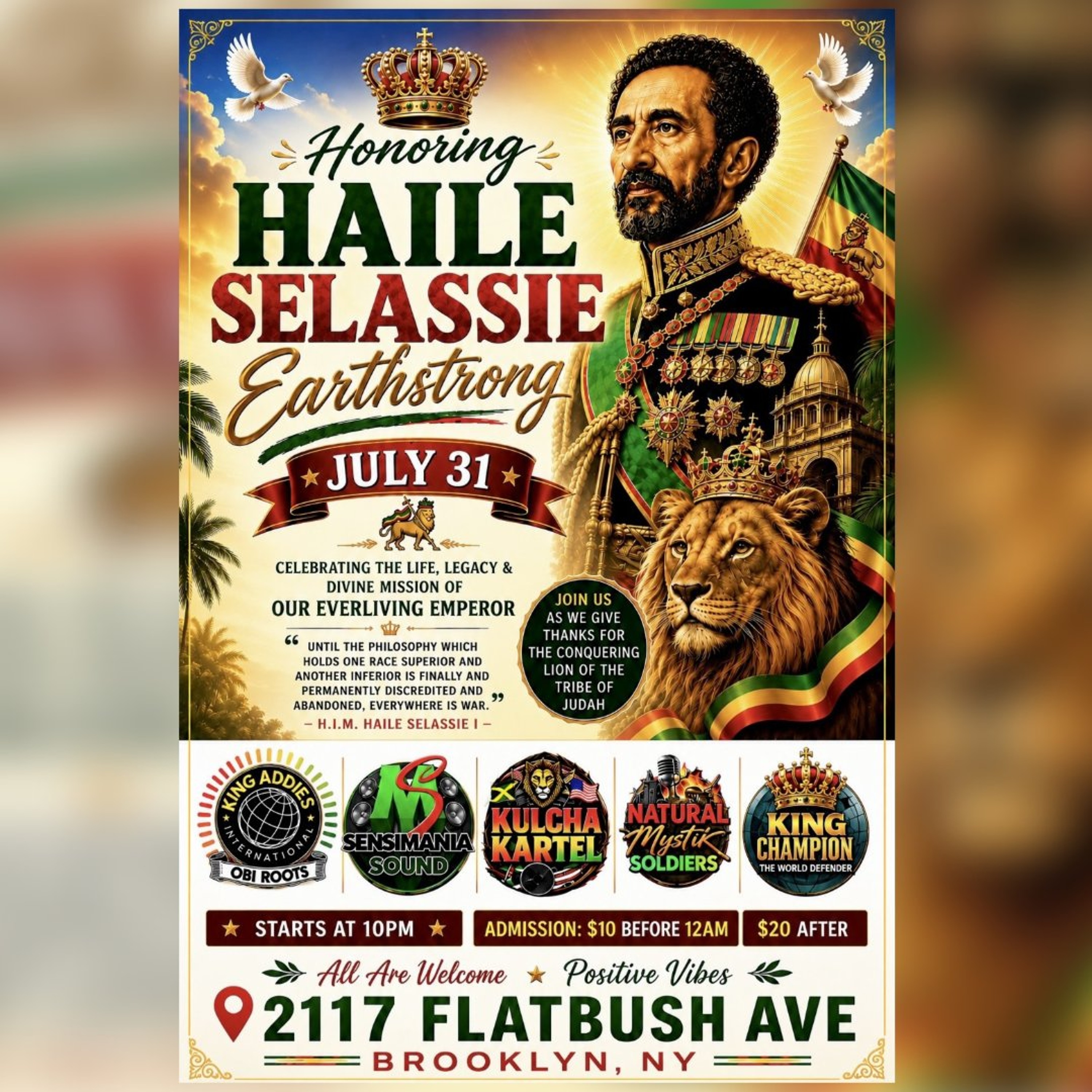 HONORING SELASSIE EARTHSTRONG @ NY (7/31/26) episode artwork