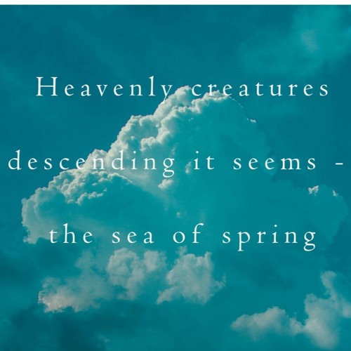Haiku #371 Heavenly Creatures  Descending It Seems -  The Sea Of Spring