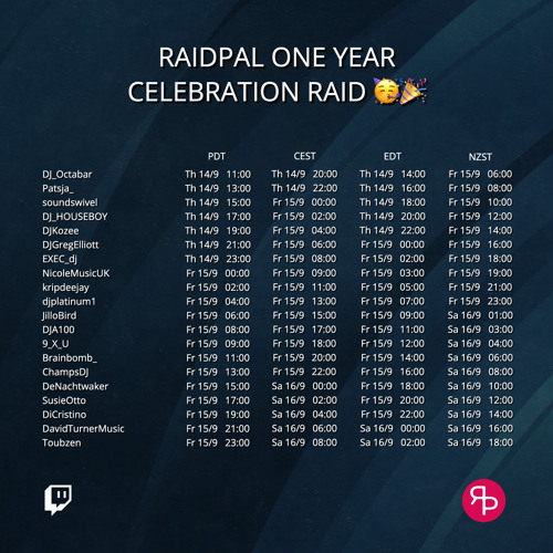 RaidPal One Year Celebration | @DJGregElliott - 2023.09.14
