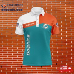 Miami Dolphins Women's Button Up Polo Shirt Gifts For Fans