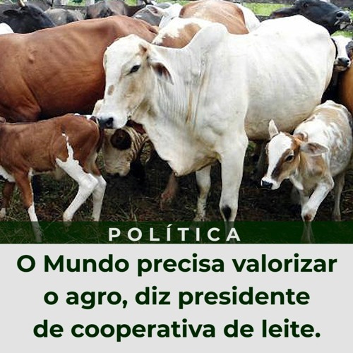 O Mundo precisa valorizar o agro, diz presidente de cooperativa de leite.